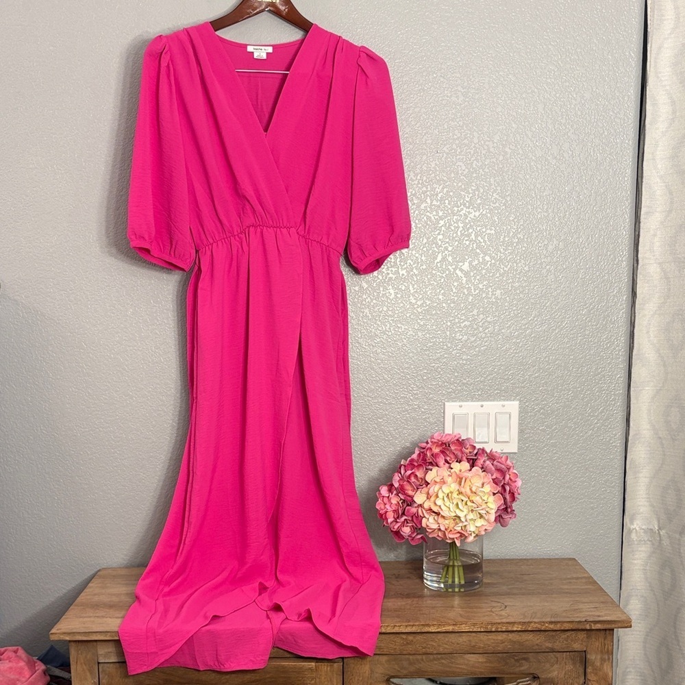Chic Fuchsia High Low Dress